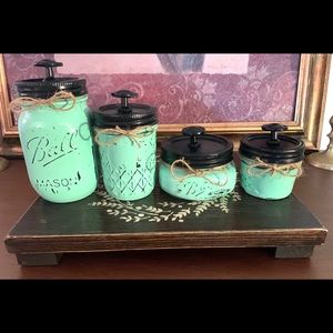 Mason jar canister set with the farmhouse tray.